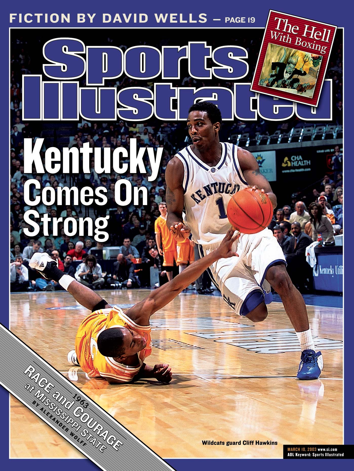 Kentucky guard Cliff Hawkins on the cover of Sports Illustrated.
