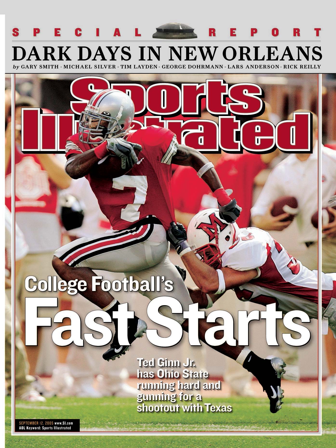 Ohio State football standout Ted Ginn, Junior on the cover of Sports Illustrated. 