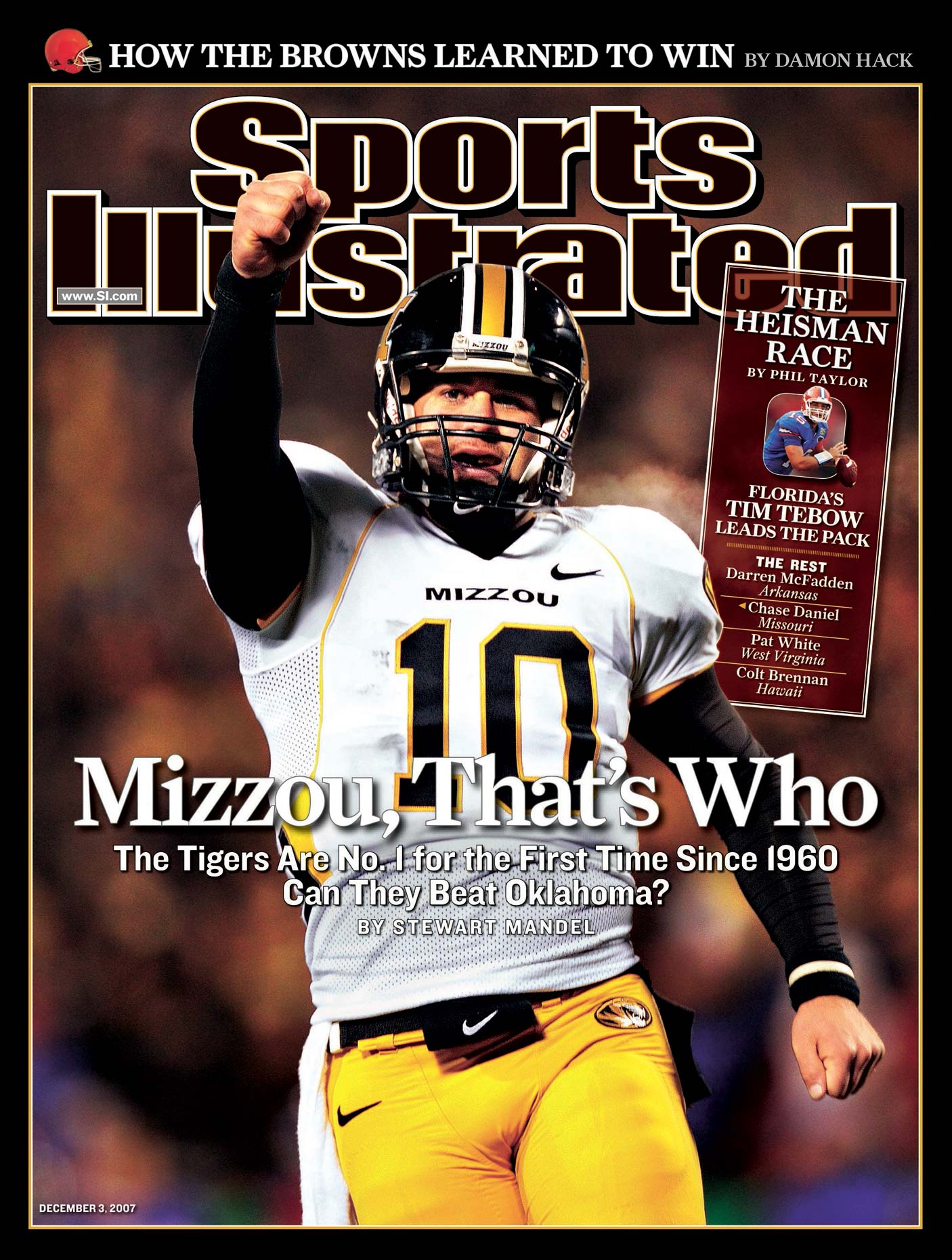 Missouri quarterback Blaine Gabbert on the cover of Sports Illustrated.