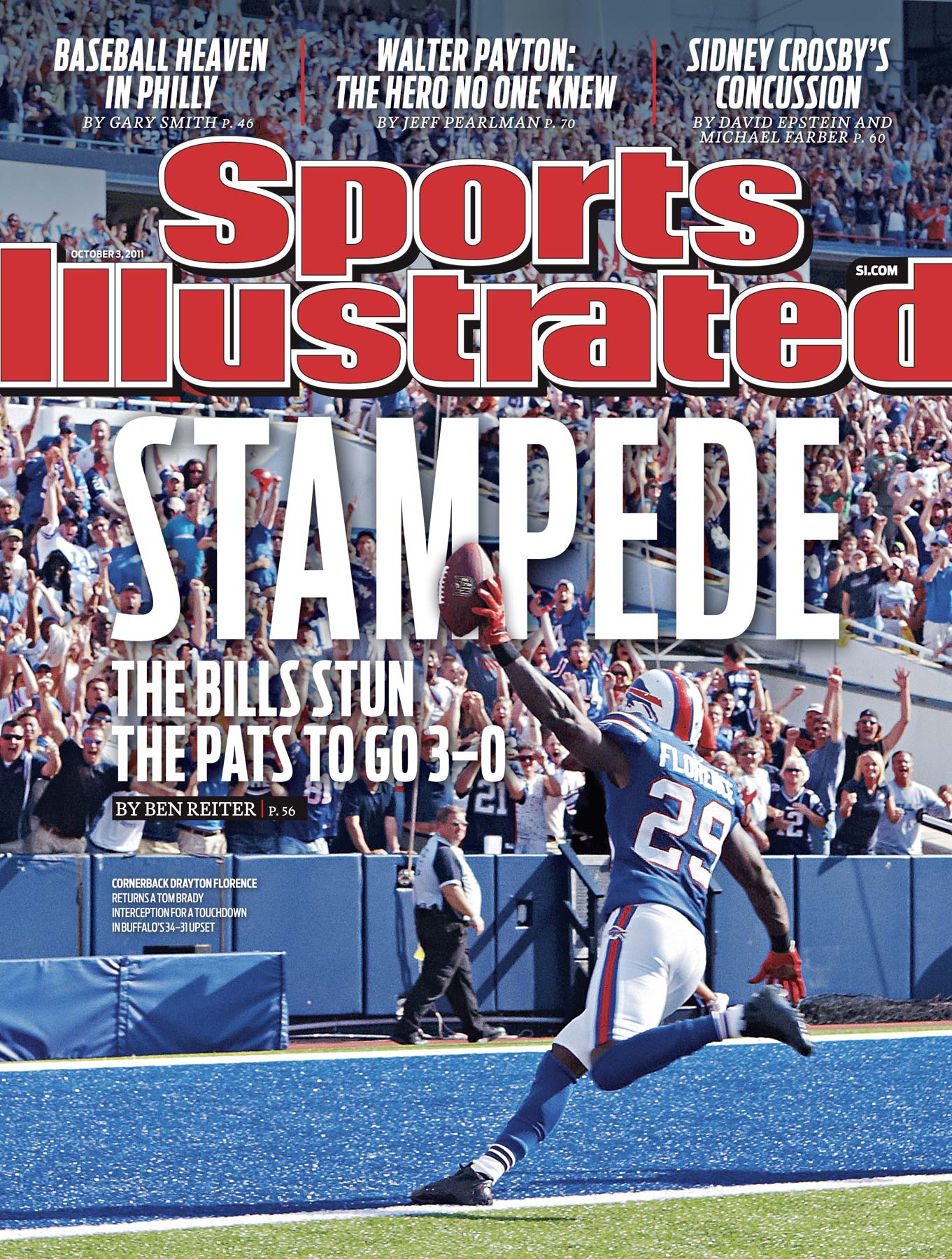 Buffalo Bills defensive back Drayton Florence on the cover of Sports Illustrated. 