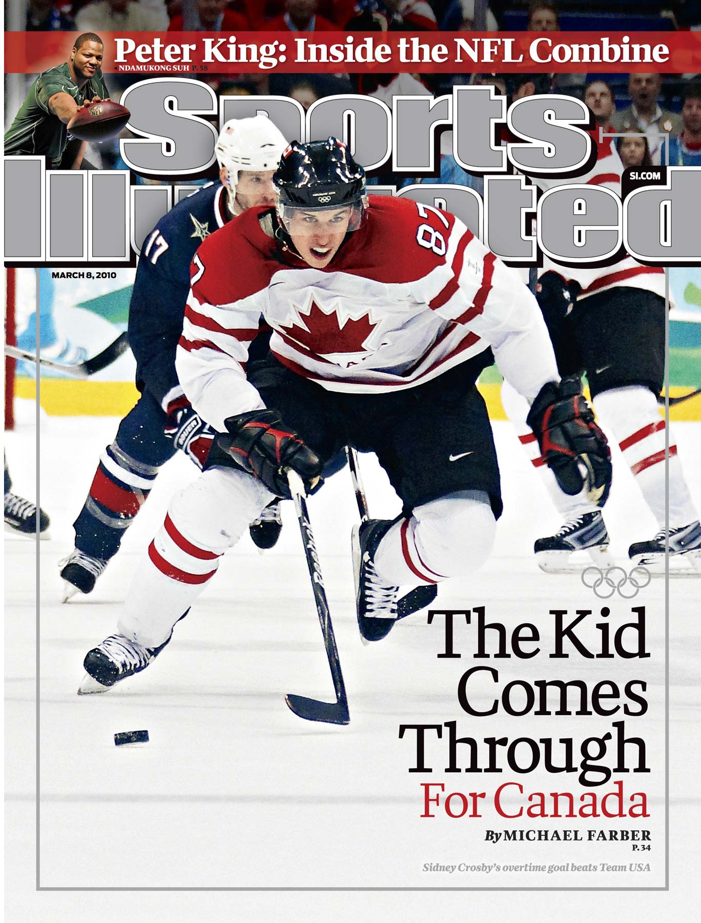 Sydney Crosby of Team Canada on the cover of Sports Illustrated